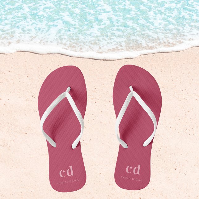 Name des Magenta-Monogramms Flip Flops (Von Creator hochgeladen)