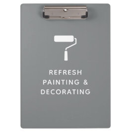 Name des Malers und Dekorators Grau Klemmbrett
