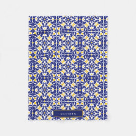 Name des mediterranen Fliesen Blau und Gelb Fleecedecke