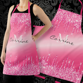 Name des Metallic Hot-Pink-Drilling-Glitzer Schürze