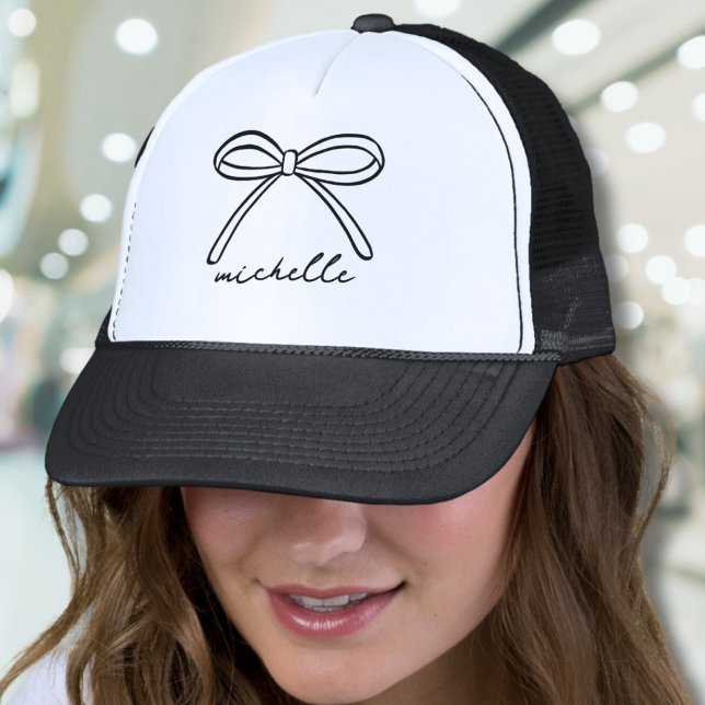 Name des Minimalistischen Handzeichens Truckerkappe (Minimalist Hand Drawn Bow Name Trucker Hat)