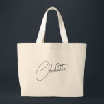 Name des Minimalistischen modernen Monogramms Jumbo Stoffbeutel<br><div class="desc">Diese minimalistische, moderne, monogramm-bezeichnete große Tasche ist ein elegantes und elegantes Accessoire mit einem Schwarz-Gold-Design und personalisierter Kalligraphie. Es verbindet minimalistische Einfachheit mit einer modernen und trendigen Ästhetik, perfekt für Brautmädchen oder als stilvolles Geschenk für sie. Das gepflegte, elegante Aussehen macht es sowohl praktisch als auch modern, ideal für den...</div>