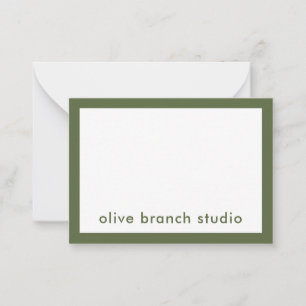 Name des Minimalistischen Olive Green Studio Mitteilungskarte