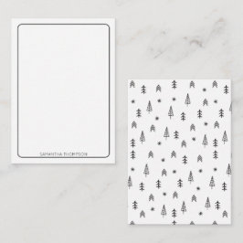 Name des Minimalistischen Schwarz-weißen Winterwal Mitteilungskarte