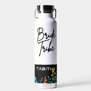 Name des Minimalistischen schwarzen Blütenschwarms Trinkflasche