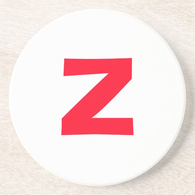 Name des Mit Monogramm Großbuchstabens in Rot Getränkeuntersetzer (Vorne)