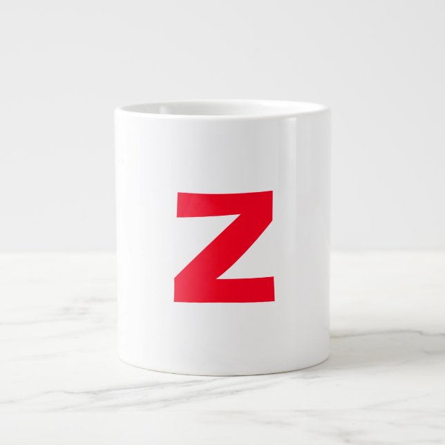 Name des Mit Monogramm Großbuchstabens in Rot Jumbo-Tasse (Vorderseite)