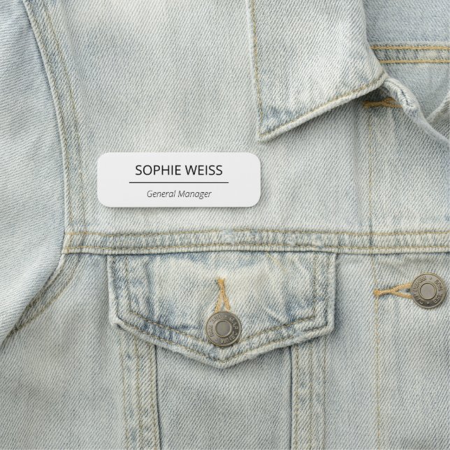 Name des Mitarbeiters Button Tag Sicherheit (Beispiel)