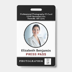 Name des Mitarbeiters Foto Logo Pressepass individ Ausweis