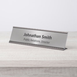 Name des Mitarbeiters im Job-Titel von Silberbürst Schreibtischnamensplakette