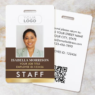 Name des Mitarbeiters Logo Brawn Gold Gradient Ausweis