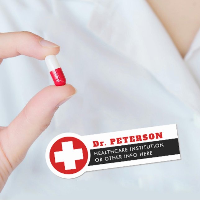 Name des modernen Ärzten des Roten Kreuzes Namensschild (Von Creator hochgeladen)