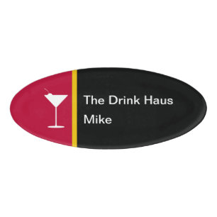 Name des modernen Barkeepers Cocktail Glass Namenschild