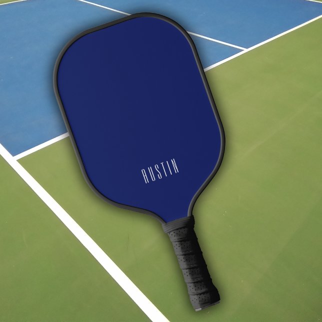 Name des modernen dunkelblauen Monogramms Pickleball Schläger (Von Creator hochgeladen)