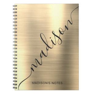 Name des modernen Gold Metal Monogram Signature Sc Notizblock