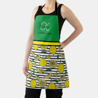 Name des modernen Lemon-Musters Monogram Schürze