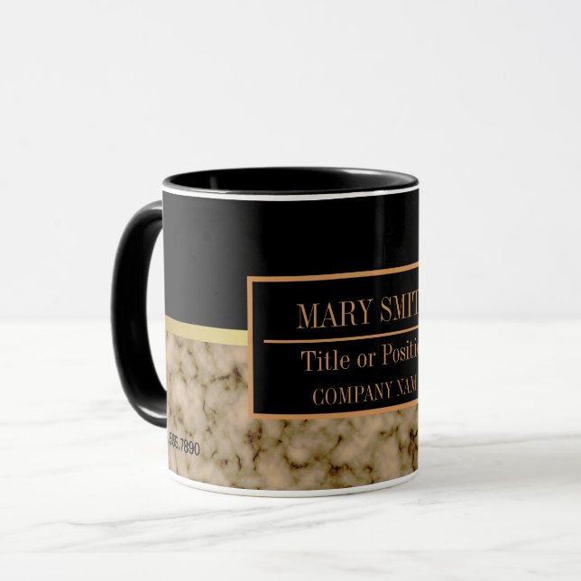 Name des modernen Marmorgeschäftes Tasse (Vorderseite Links)