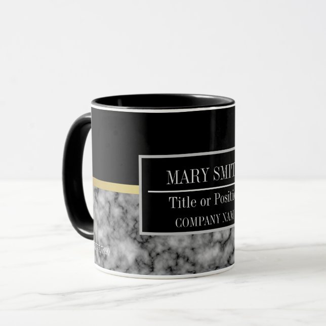 Name des modernen Marmorgeschäftes Tasse (Vorderseite Links)