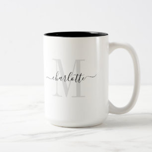 Name des modernen Monogramms Zweifarbige Tasse