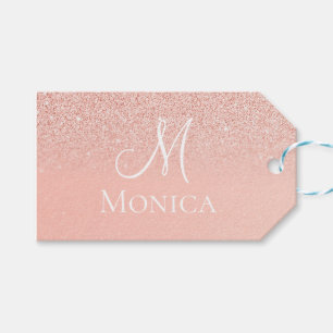 Name des modernen rosafarbenen Glitzer Glitzern mo Geschenkanhänger