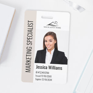 Name des modernen Unternehmens Mitarbeiter Foto Be Ausweis