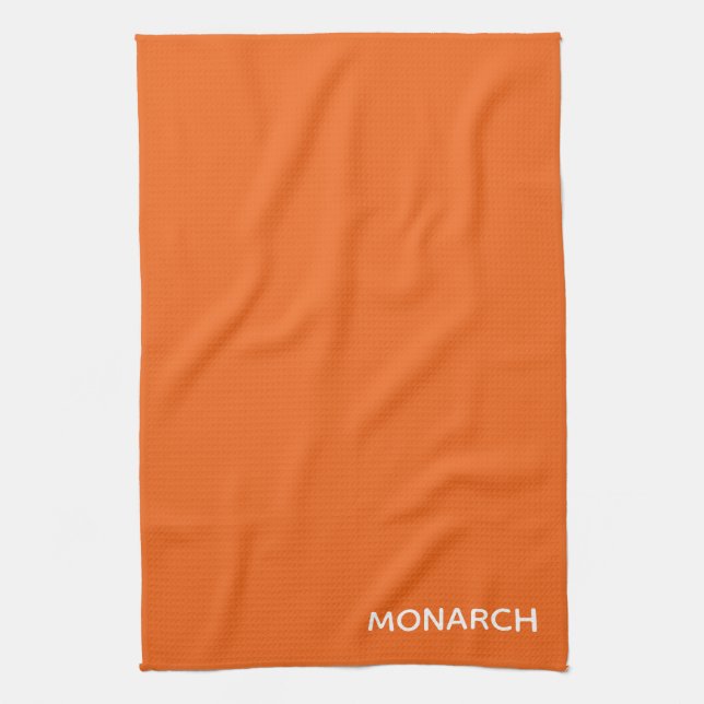 Name des Monarchschmetterlings orange Geschirrtuch (Vertikal)