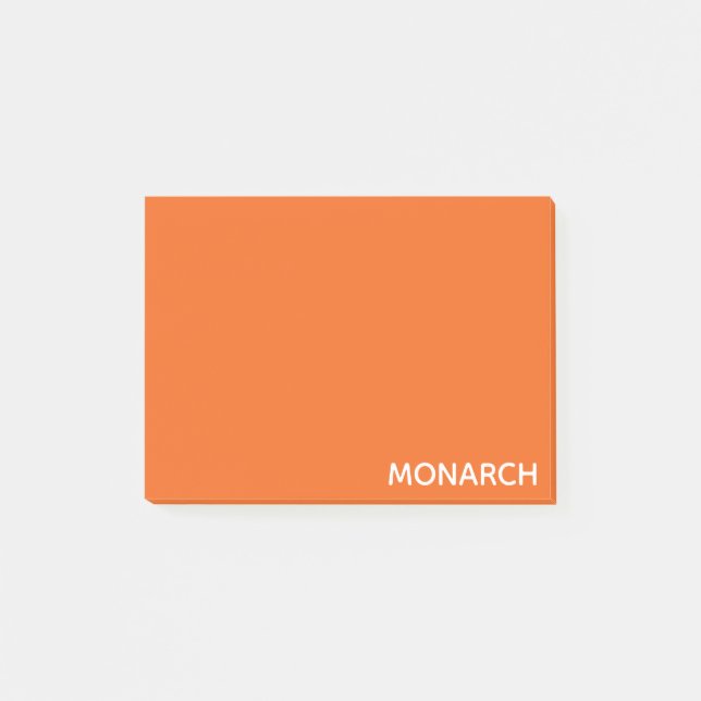 Name des Monarchschmetterlings orange Post-it Klebezettel (Vorderseite)