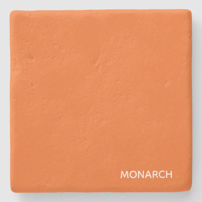 Name des Monarchschmetterlings orange Steinuntersetzer (Vorderseite)