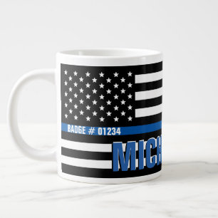 Name des Monogram-Abzeichens der Thin Blue Line-Fl Jumbo-Tasse