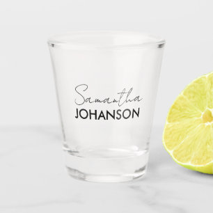 Name des Monogramm-Skripts Moderne Minimalistisc Schnapsglas