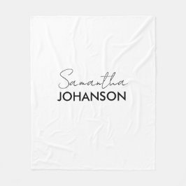 Name des Monogramm-Skripts | Modernes Minimalistis Fleecedecke