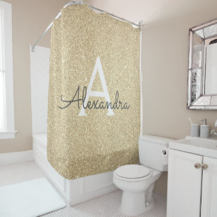 Name des Monogrammes des Glitzer: Goldsparkle Duschvorhang