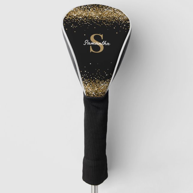 Name des Monogrammes des Gold Glitzer Golf Headcover (Vorderseite)