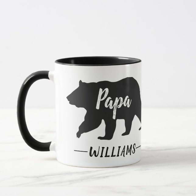 Name des Monogrammes des rustikalen Paparbeers Tasse (Links)