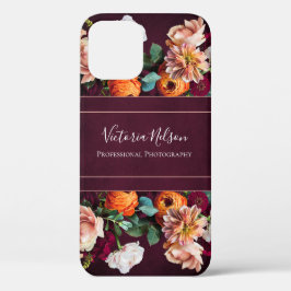 Name des Monogrammes Elegant Botanische Flora rust Case-Mate iPhone Hülle