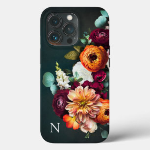 Name des Monogrammes Elegant Botanische Flora rust Case-Mate iPhone Hülle