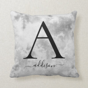 Name des Monogrammes in Schwarz-Grau-Krawatte Kissen