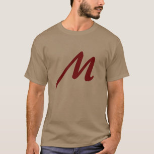 Name des Monogrammes Pebble Brown Initial Modern T-Shirt