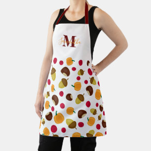 Name des Monogrammmusters des Autumn Pumpkin Berri Schürze