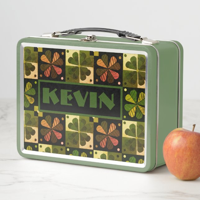 Name des Monogrammmusters des Kleeblatts Metall Brotdose (Beispiel)