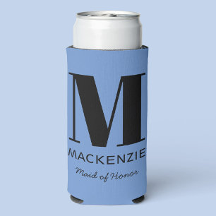 Name des Monogramms Blau der Trauzeugin Selters Dosenkühler
