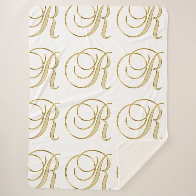 Name des Monogramms Buchstaben R Zielort Sherpadecke (Vorderseite)