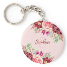 Name des Monogramms Burgund Blush Floral