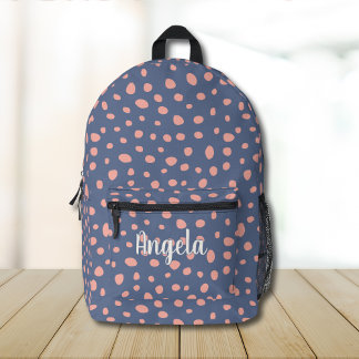 Name des Monogramms der niedlichen rosa Polka-Dose Bedruckter Rucksack
