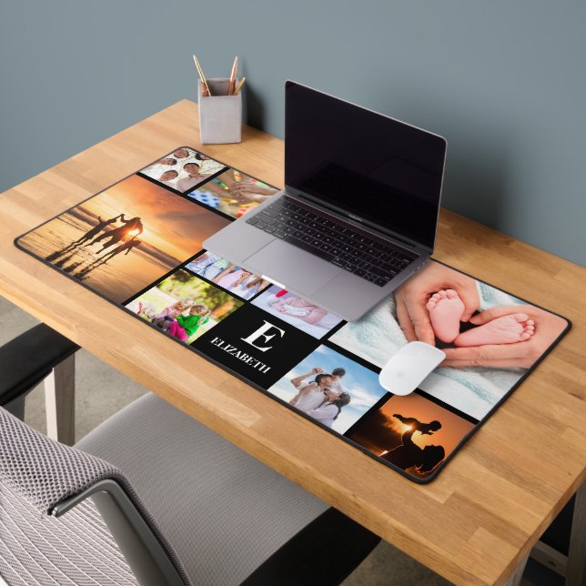 Name des Monogramms des benutzerdefinierten 11-Fot Schreibtischunterlage (Büro 2)