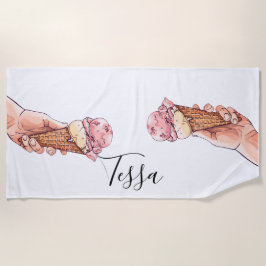 Name des Monogramms für das Design des Eiskreises Strandtuch