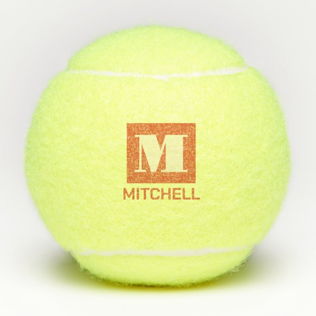 Name des Monogramms für das personalisierte erste  Tennisbälle (Vorderseite)