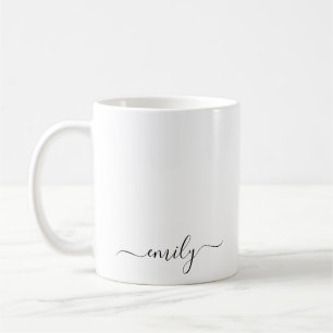 Name des Monogramms für das White Black Modern Kaffeetasse