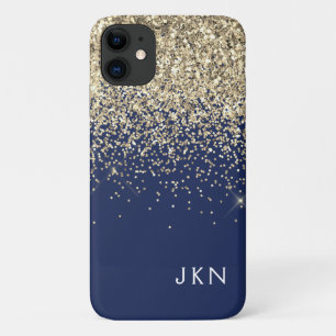 Name des Monogramms für den Blauen Girl-Glitzer Case-Mate iPhone Hülle