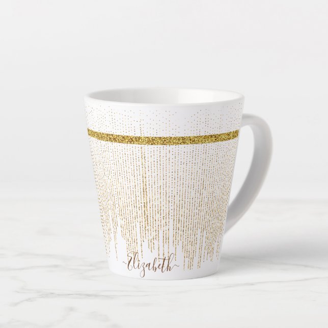 Name des Monogramms für den Elegangolden Glitzer Milchtasse (Rechte Ecke)